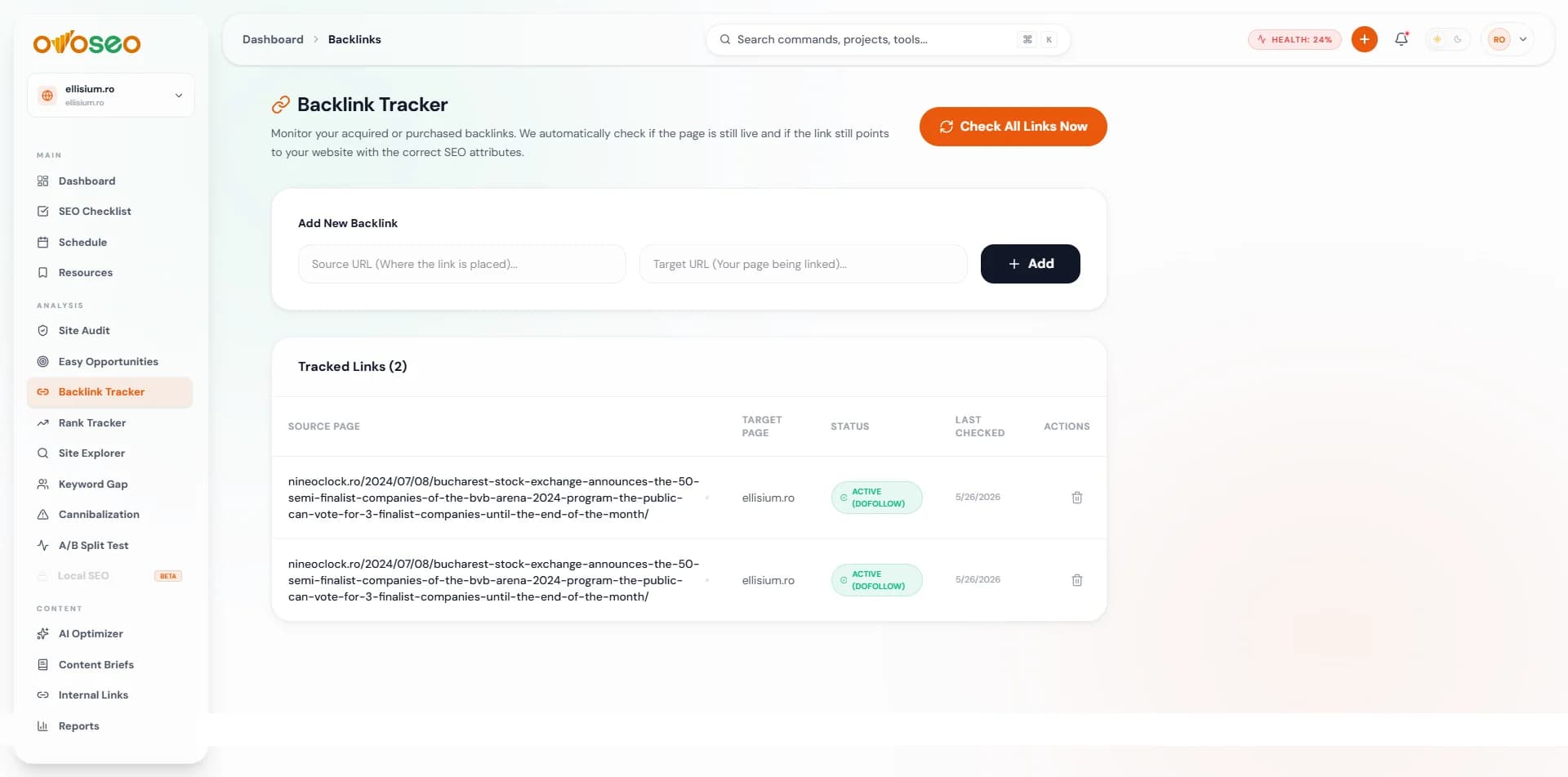 Backlink Tracker
