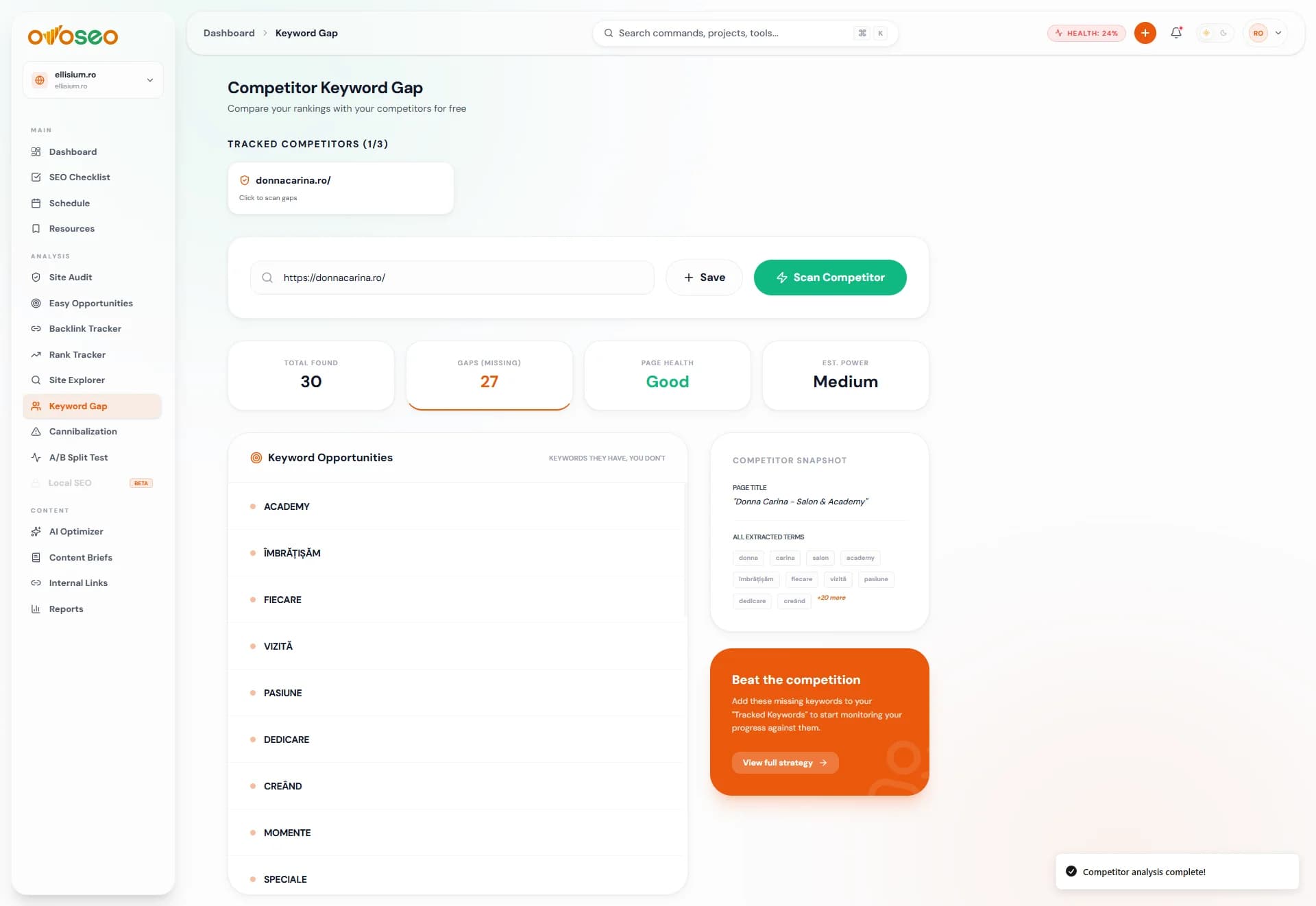 Keyword Gap Analyzer